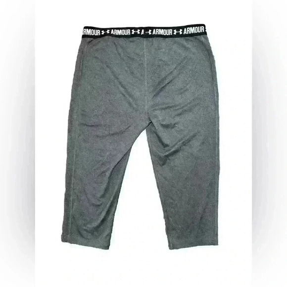 Under Armour Womens Heather Gray Leggings Knee Length Gym Workout 28 X 18 - Picture 2 of 4